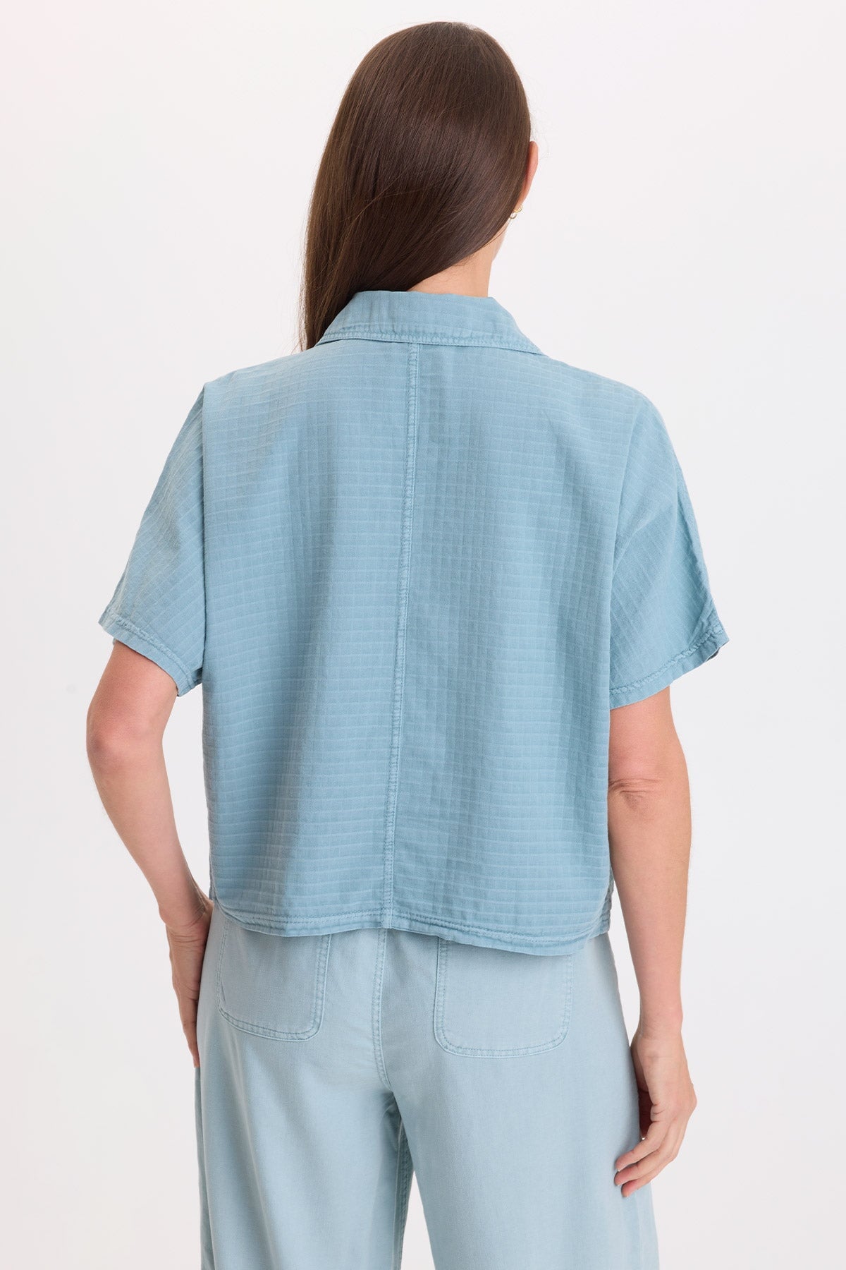 Wearables Jedd Boxy Short Sleeve Basket-Weave Jacket Thunderclap Pigment - XCVI