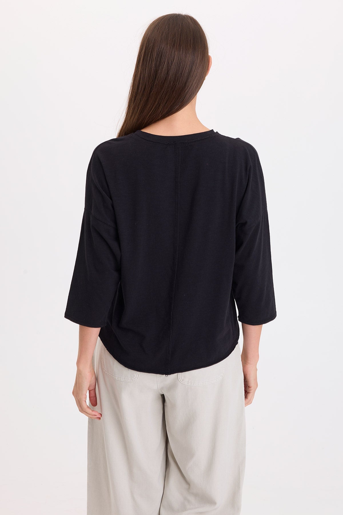 Wearables Olivero Jersey Pleated Shoulder Top Black - XCVI