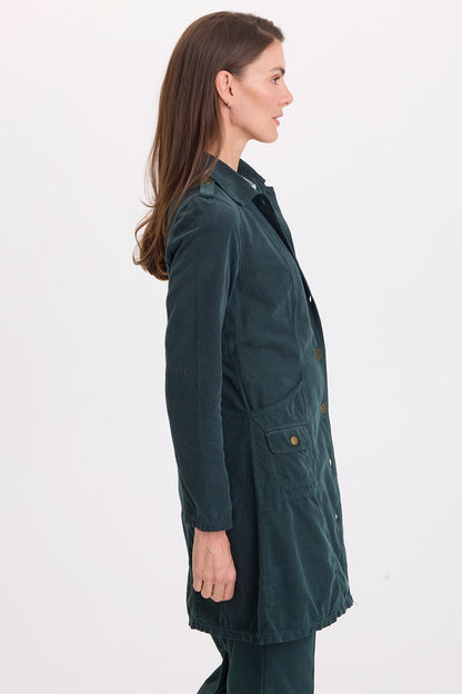 Wearables Kekoa Cotton Corduroy Trench Coat Vining Ivy Pigment - XCVI