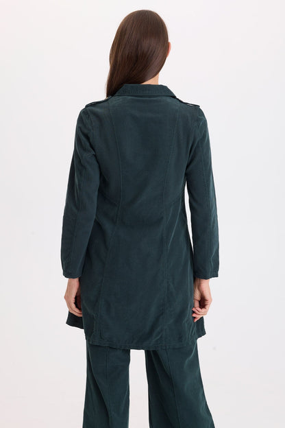 Wearables Kekoa Cotton Corduroy Trench Coat Vining Ivy Pigment - XCVI