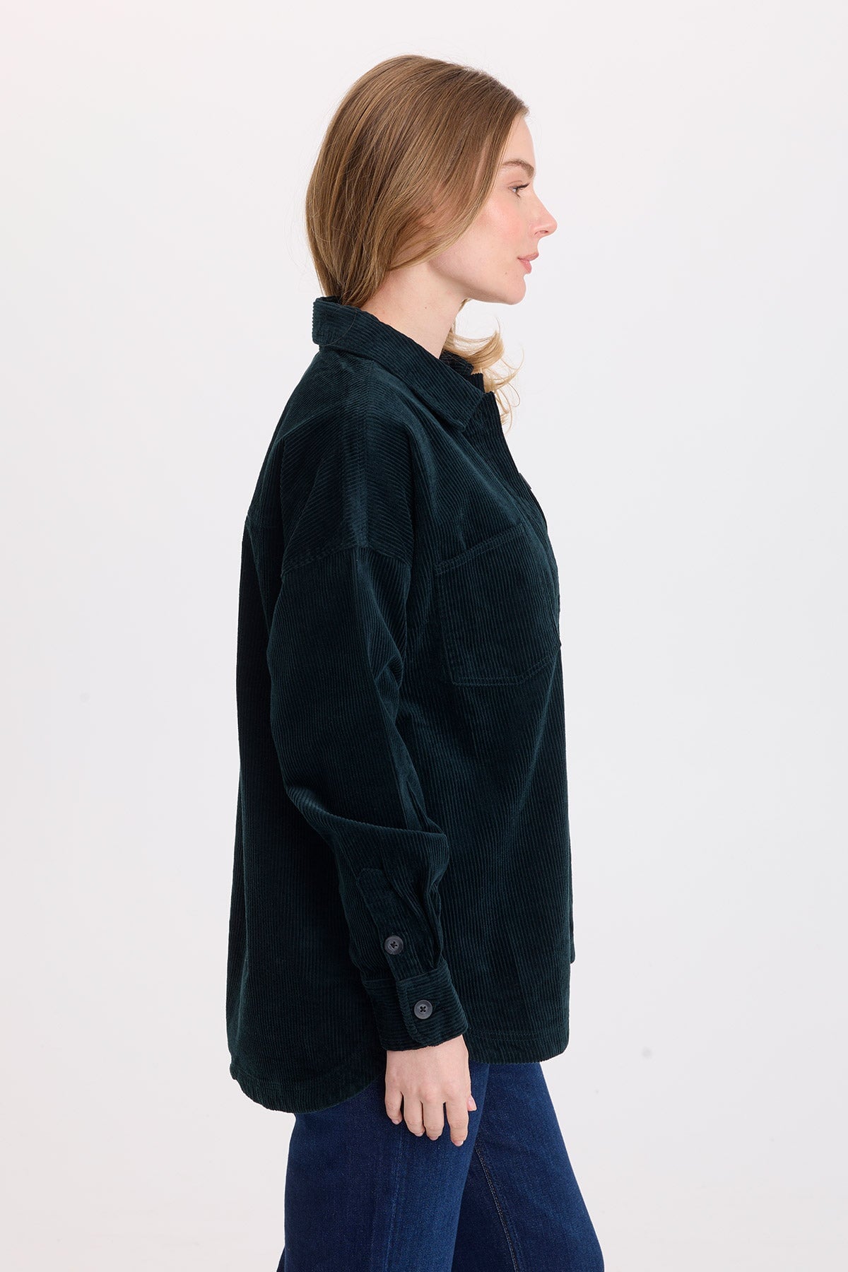 Wearables Lincoln Corduroy Shacket Vining Ivy Pigment - XCVI