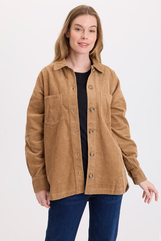 Wearables Lincoln Corduroy Shacket Copper Pigment - XCVI