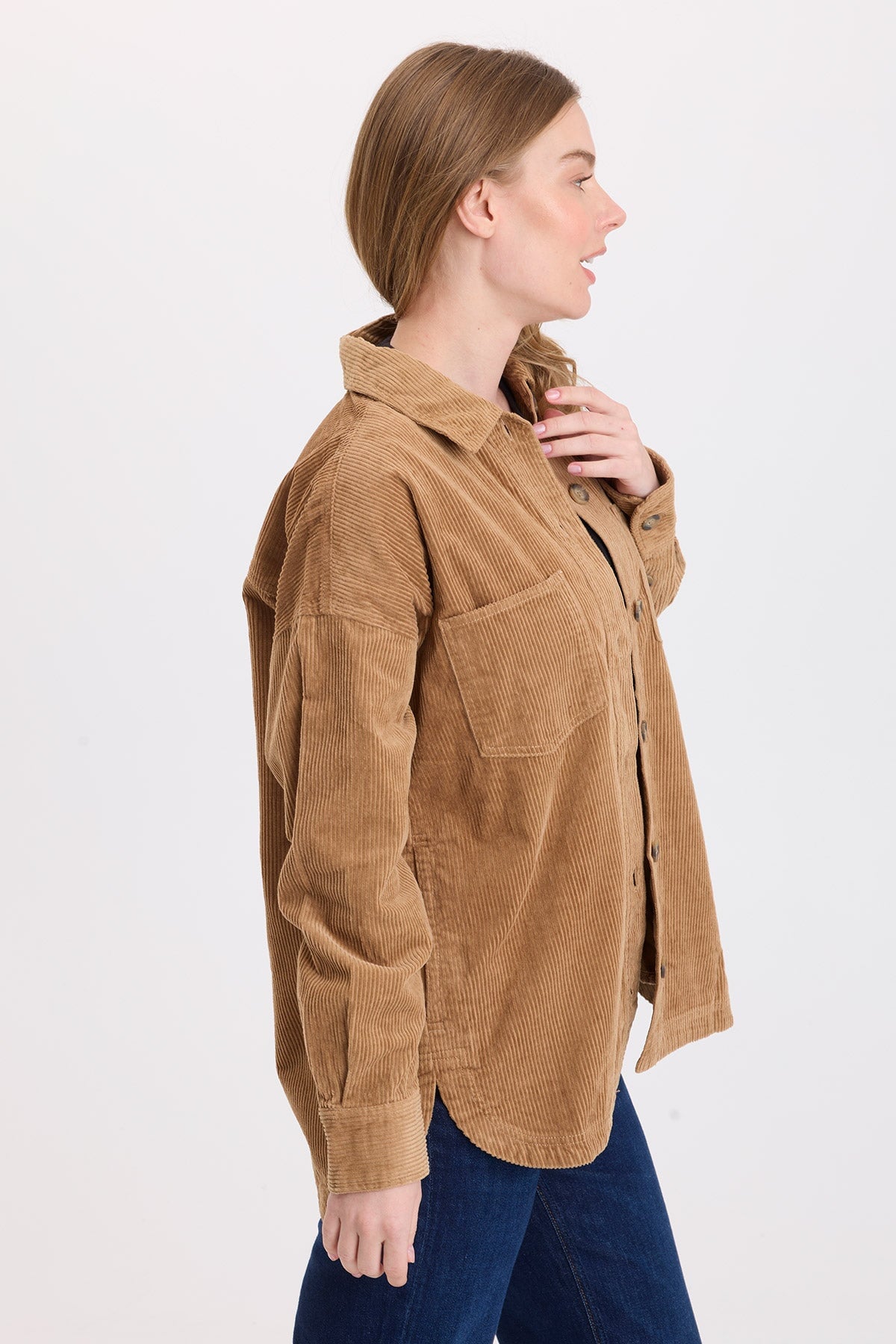 Wearables Lincoln Corduroy Shacket Copper Pigment - XCVI