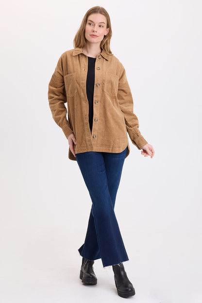 Wearables Lincoln Corduroy Shacket Copper Pigment - XCVI