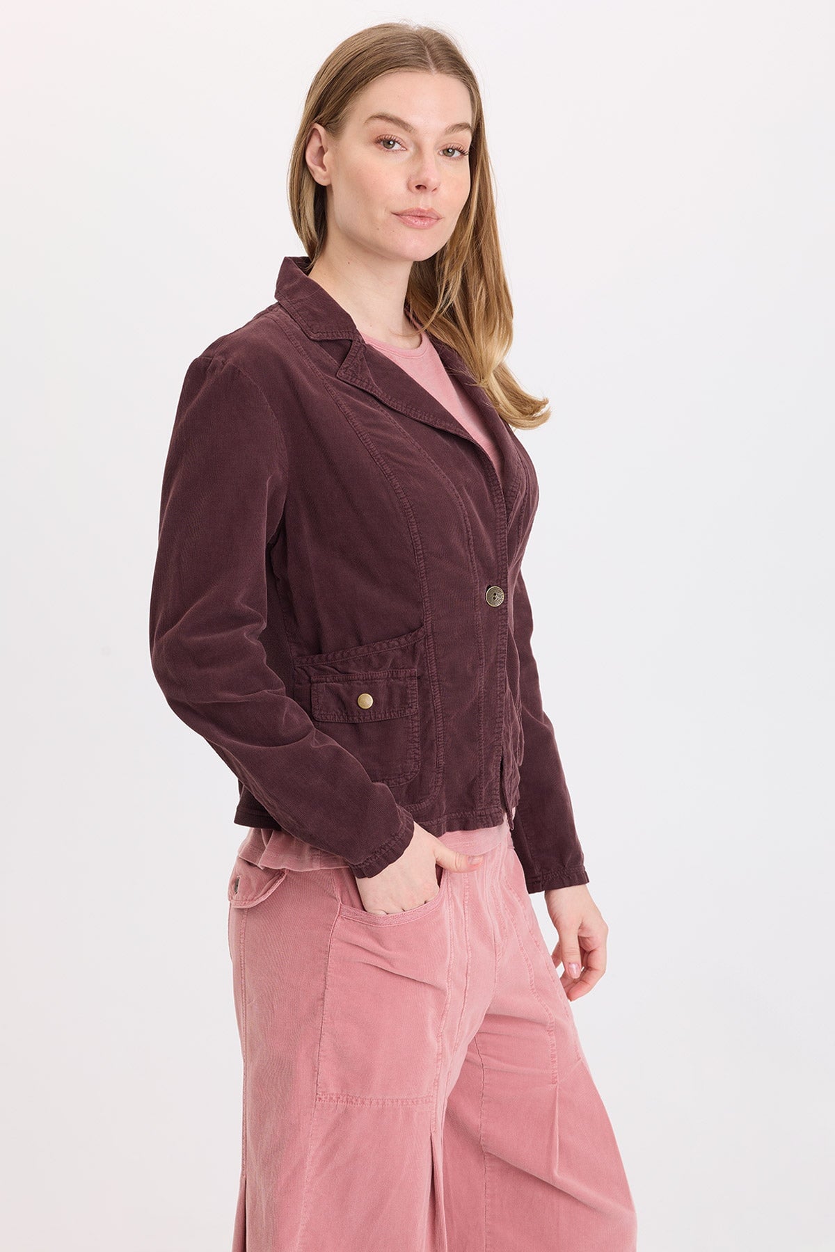 Wearables Jino Cotton Corduroy Blazer Belge - XCVI
