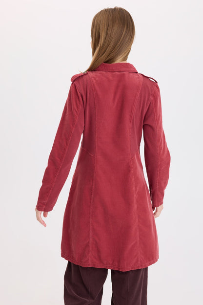 Wearables Kekoa Cotton Corduroy Trench Coat Hibiscus Pigment - XCVI