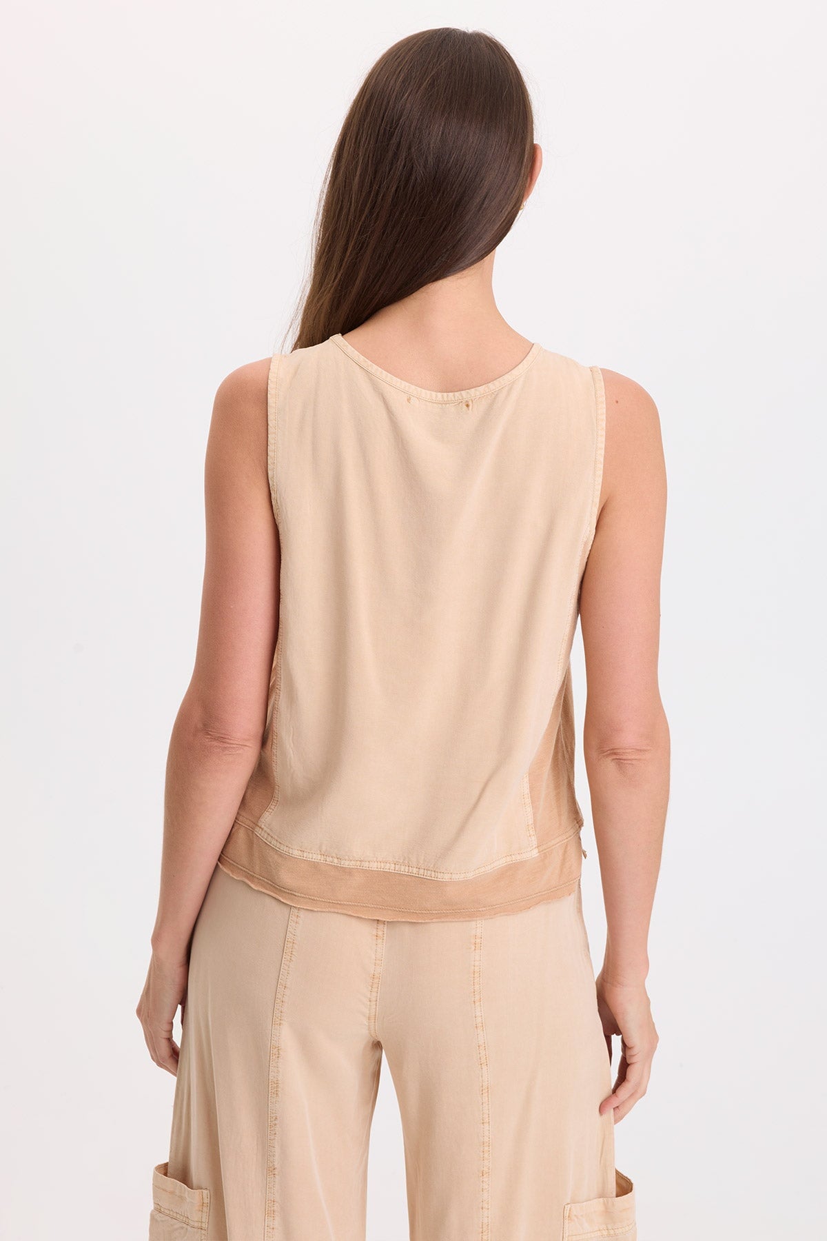 Wearables Dalil Soft Twill and Stretch Jersey Tank Copper Pigment - XCVI