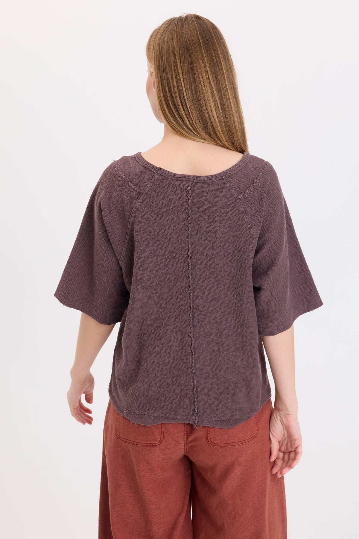 Wearables Analie Crepe-Knit Short Sleeve Top Briar Patch Pigment - XCVI