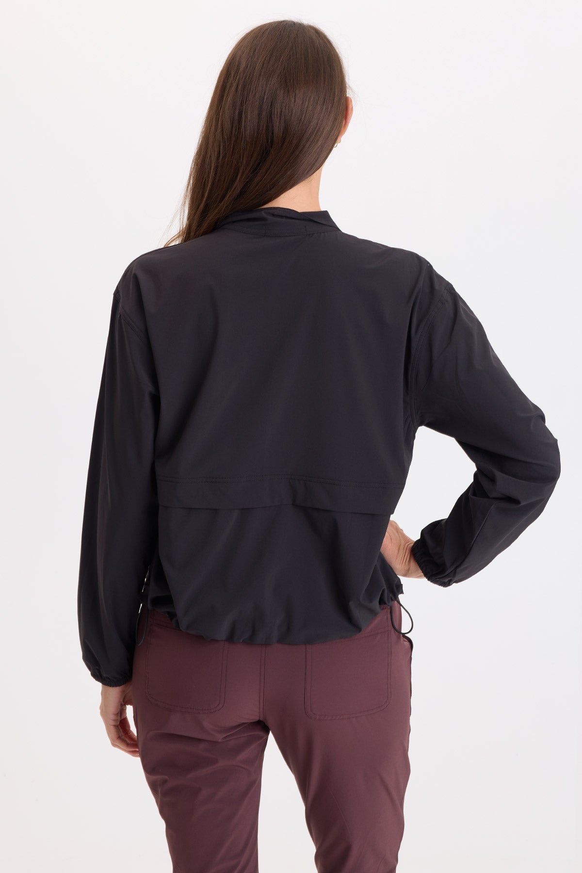 Wearables Wiley 4-Way Stretch Bomber Hem Zip Up Jacket Black - XCVI