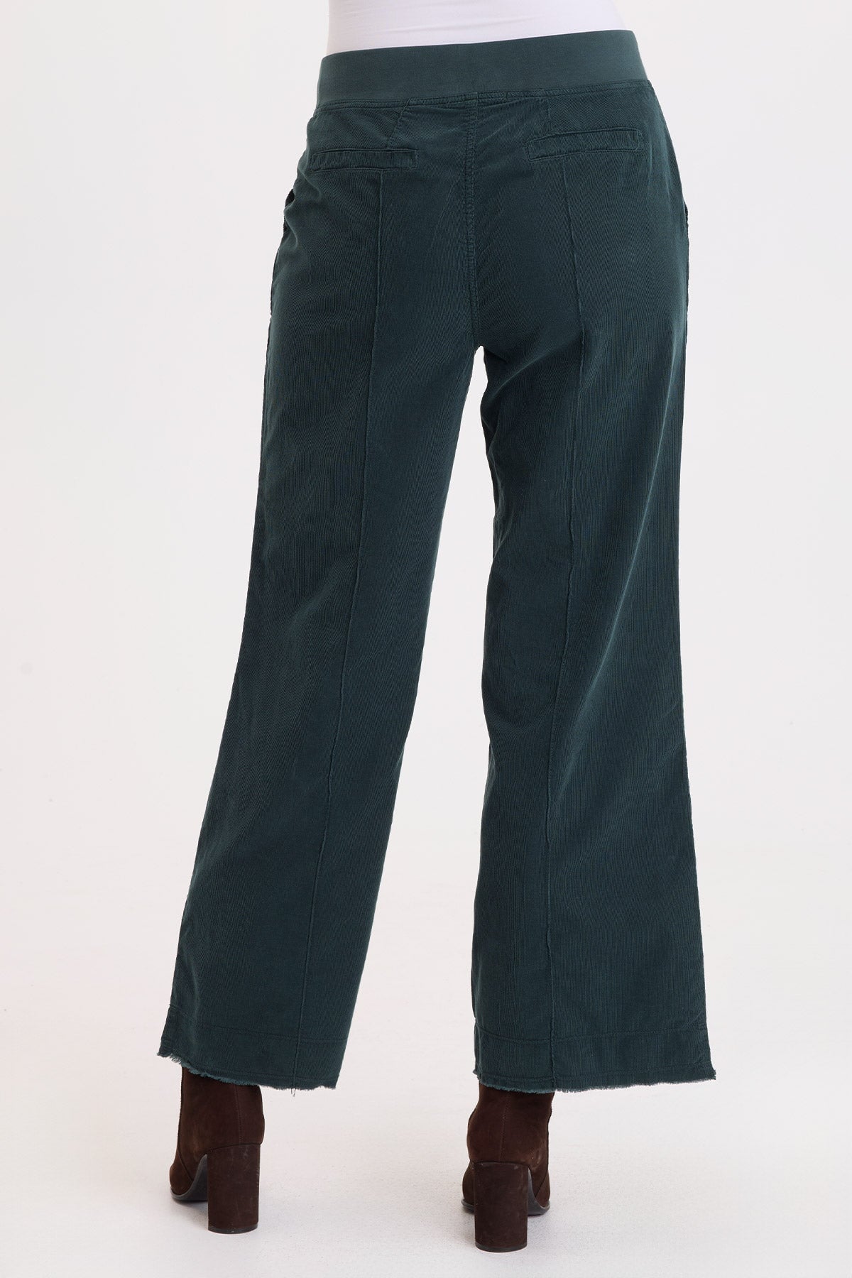 Wearables Hadrian Cotton Corduroy Pintuck Seaming Flare Leg Pant Vining Ivy Pigment - XCVI