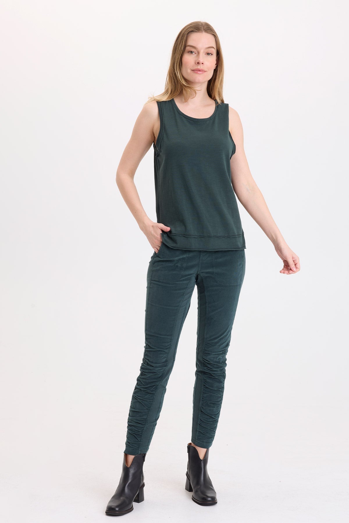 Wearables Penny Corduroy Ruched Legging Vining Ivy Pigment - XCVI