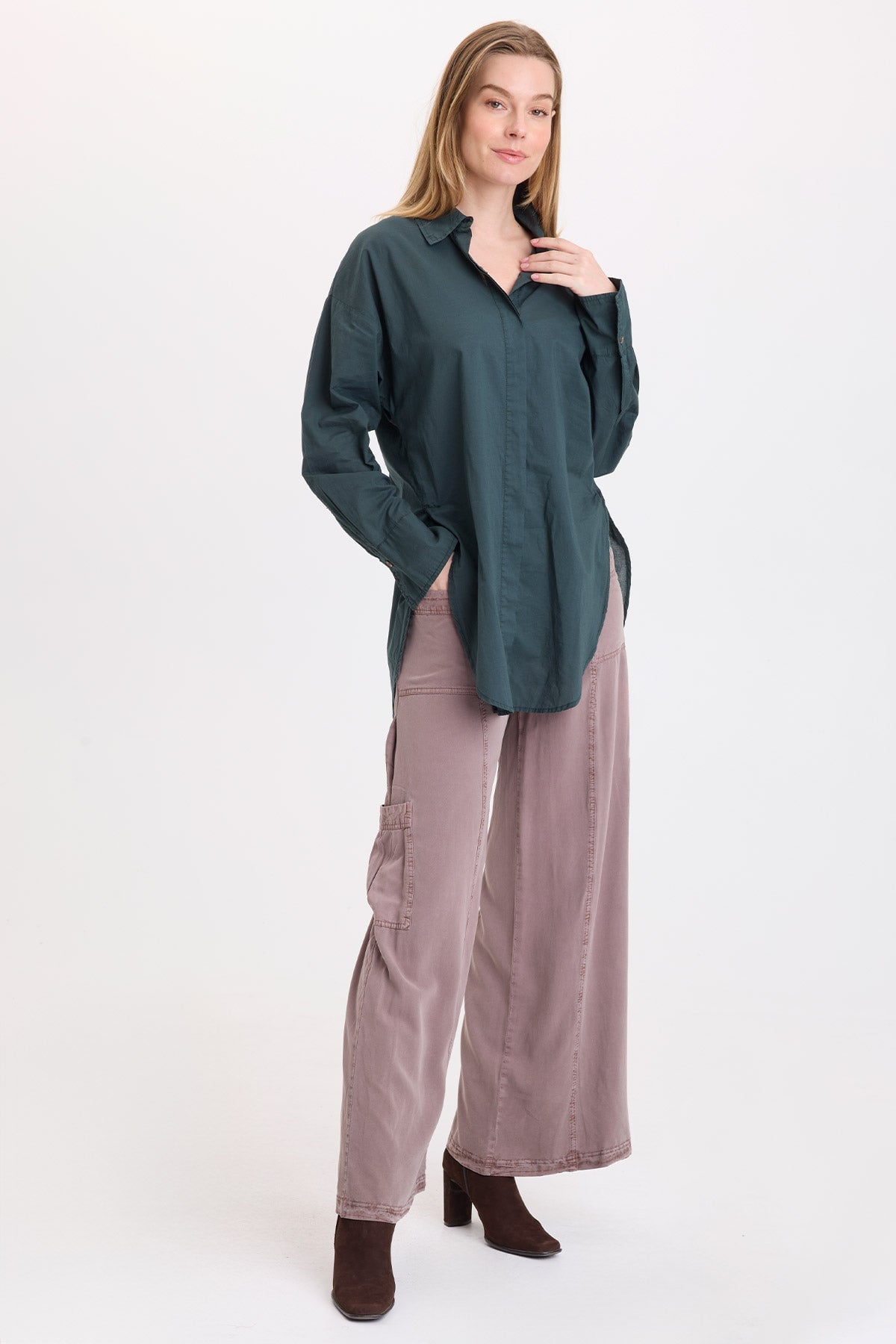 Wearables Ekko Twill Relaxed Cargo Pant Poppy Seed - XCVI