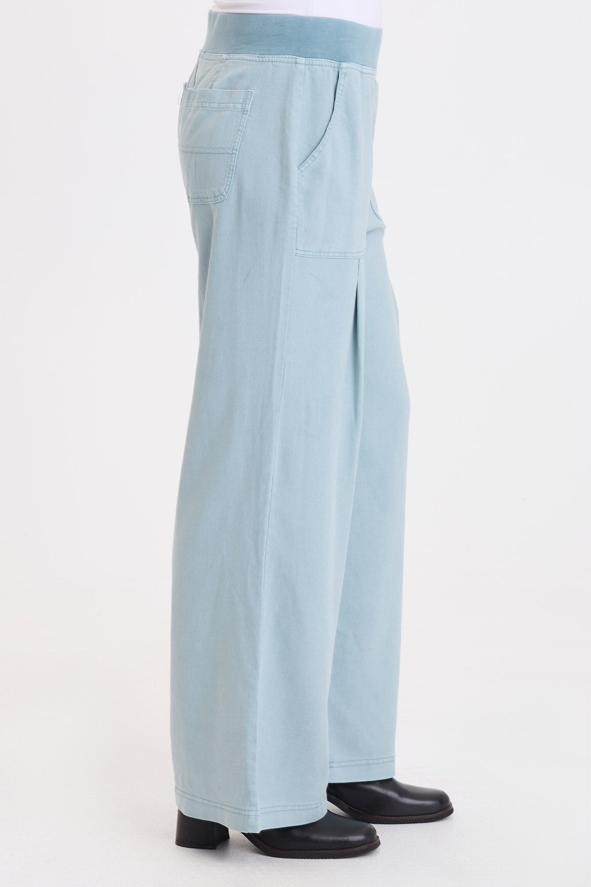 Wearables Riven Twill Wide-Leg Pant Thunderclap Pigment - XCVI