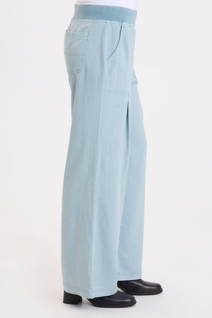 Wearables Riven Twill Wide-Leg Pant Thunderclap Pigment - XCVI