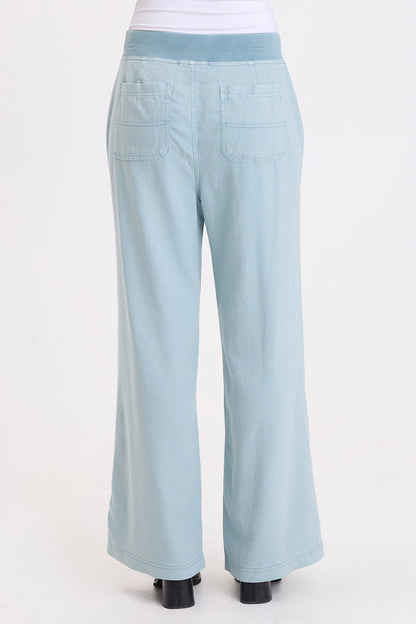 Wearables Riven Twill Wide-Leg Pant Thunderclap Pigment - XCVI