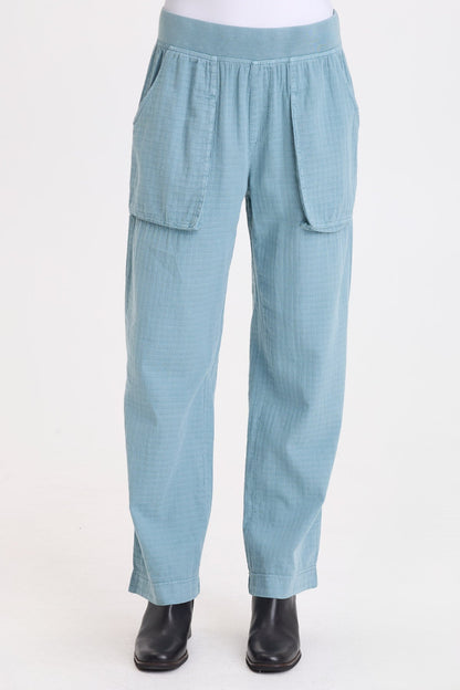 Wearables Robbie Basket-Weave Textured Relaxed Pant Thunderclap Pigment - XCVI