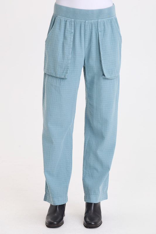 Wearables Robbie Basket-Weave Textured Relaxed Pant Thunderclap Pigment - XCVI