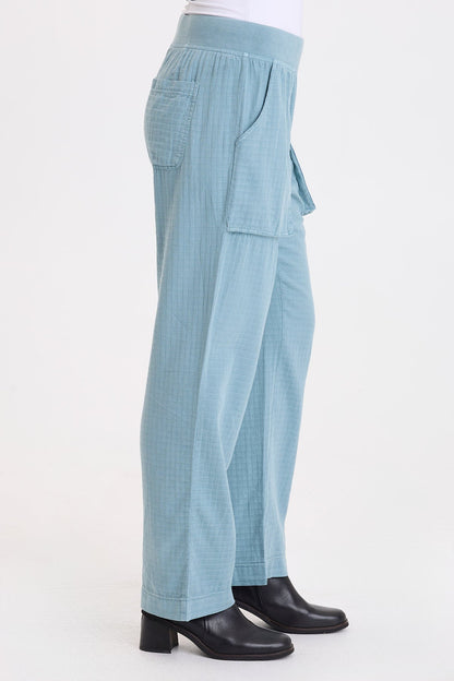 Wearables Robbie Basket-Weave Textured Relaxed Pant Thunderclap Pigment - XCVI