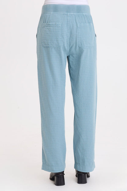 Wearables Robbie Basket-Weave Textured Relaxed Pant Thunderclap Pigment - XCVI