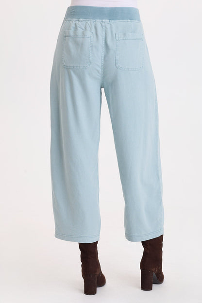 Wearables Festus Twill Tapered Pleated Hem Pull-On Crop Thunderclap Pigment - XCVI