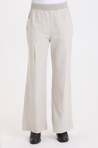 Wearables Riven Twill Wide-Leg Pant Whitecap Pigment - XCVI
