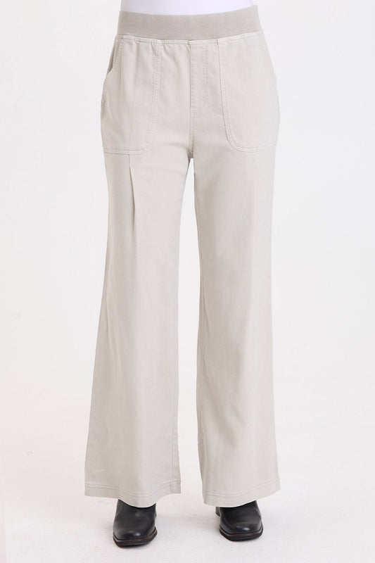 Wearables Riven Twill Wide-Leg Pant Whitecap Pigment - XCVI