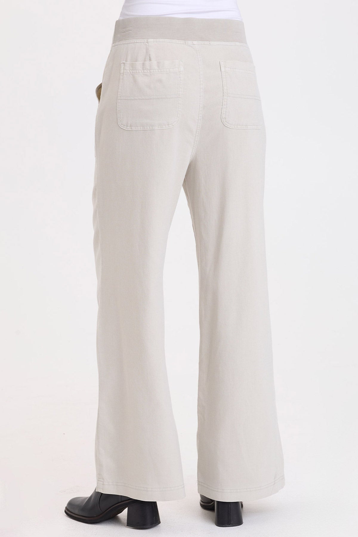Wearables Riven Twill Wide-Leg Pant Whitecap Pigment - XCVI