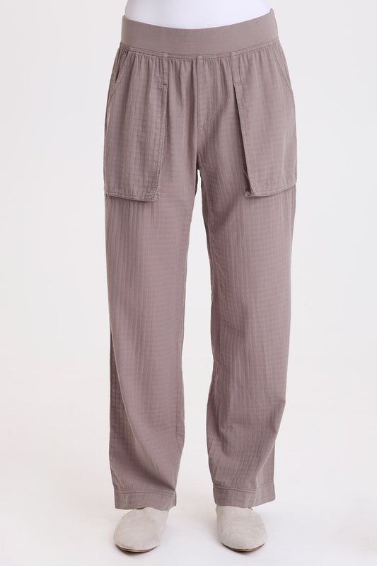 Wearables Robbie Basket-Weave Textured Relaxed Pant Poppy Seed - XCVI
