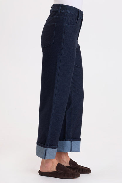 Wearables Livia Indigo Twill Cuffed Pant Stygian Wash - XCVI
