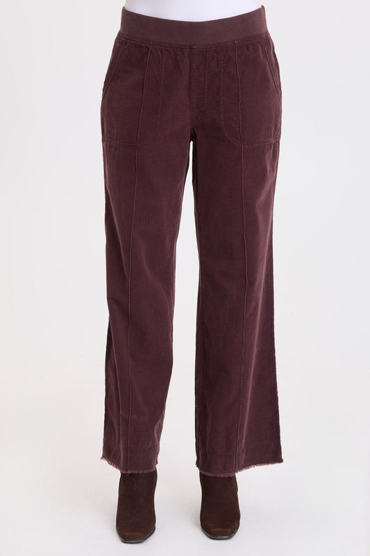 Wearables Hadrian Cotton Corduroy Pintuck Seaming Flare Leg Pant Belge - XCVI
