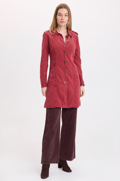 Wearables Hadrian Cotton Corduroy Pintuck Seaming Flare Leg Pant Belge - XCVI