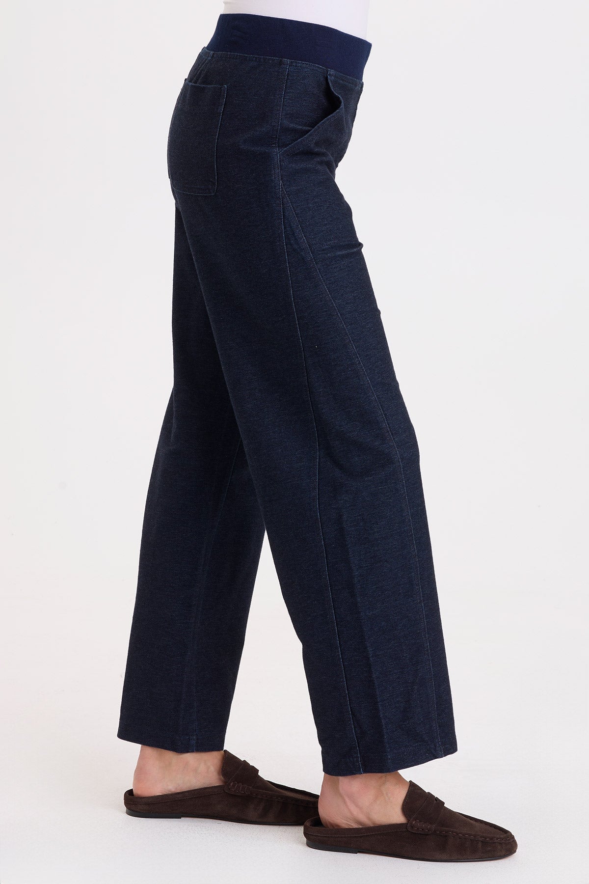 Wearables Damon Subtle Barrel Leg Indigo Twill Pull-On Pant Stygian Wash - XCVI