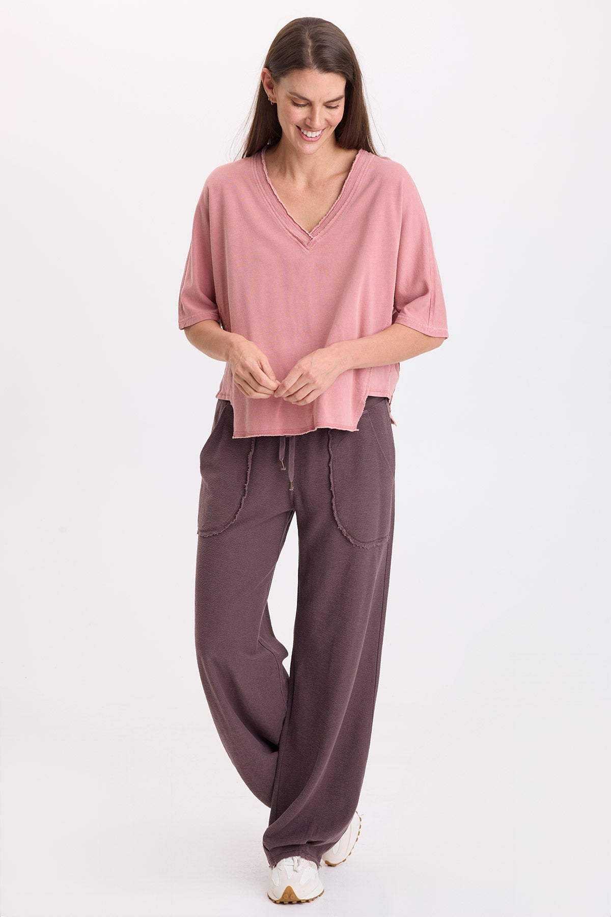 Wearables Himesh Crepe-Knit Pleated Leg Pant Briar Patch Pigment - XCVI