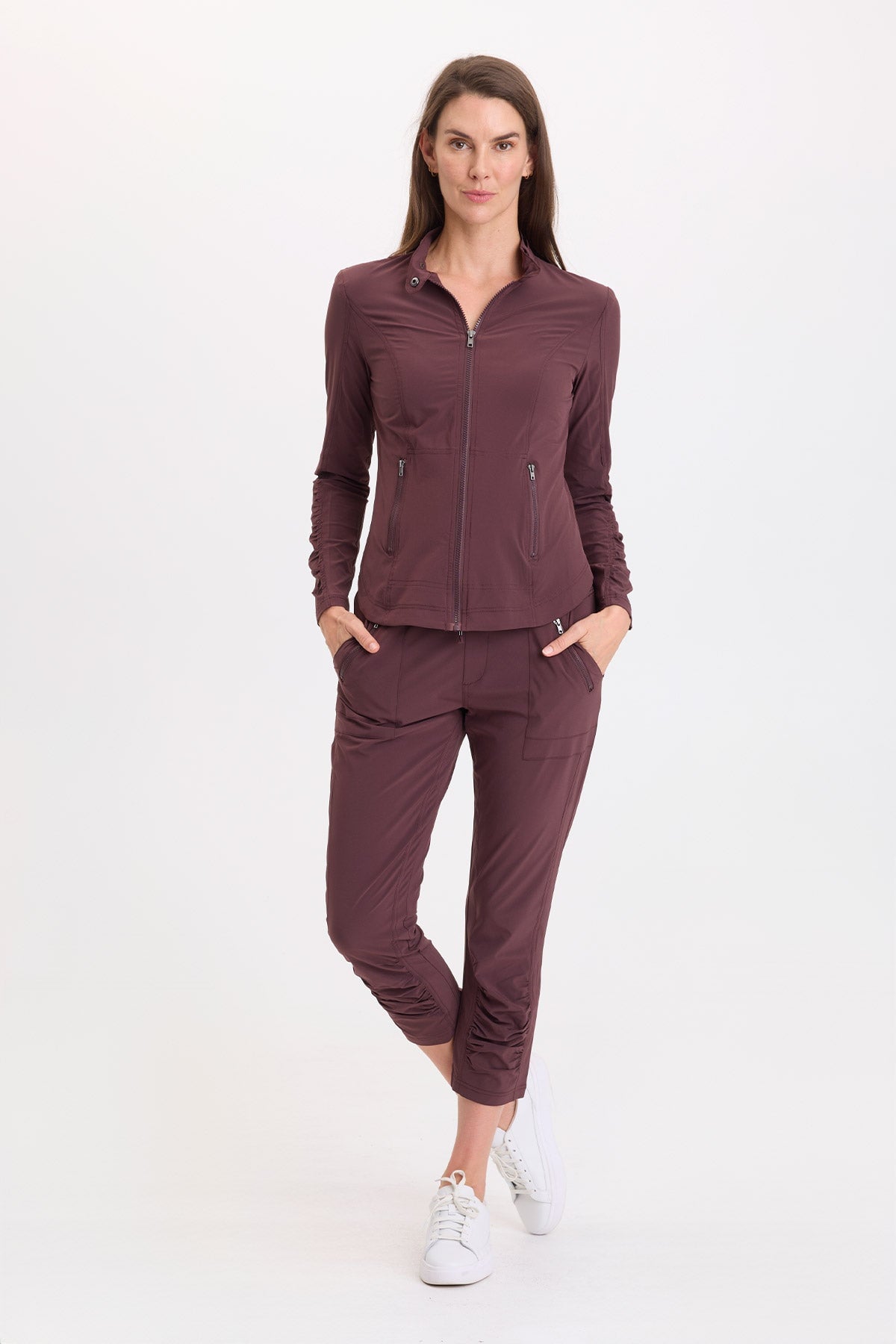Wearables Rhodes 4-Way Stretch Ruched Leg Cropped Legging Vixen - XCVI