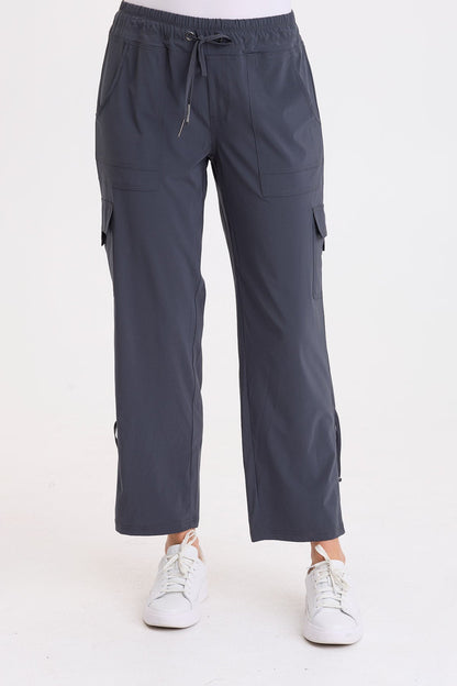 Wearables Bader 4-Way Stretch Cargo Pull-On Pant Charcoal - XCVI