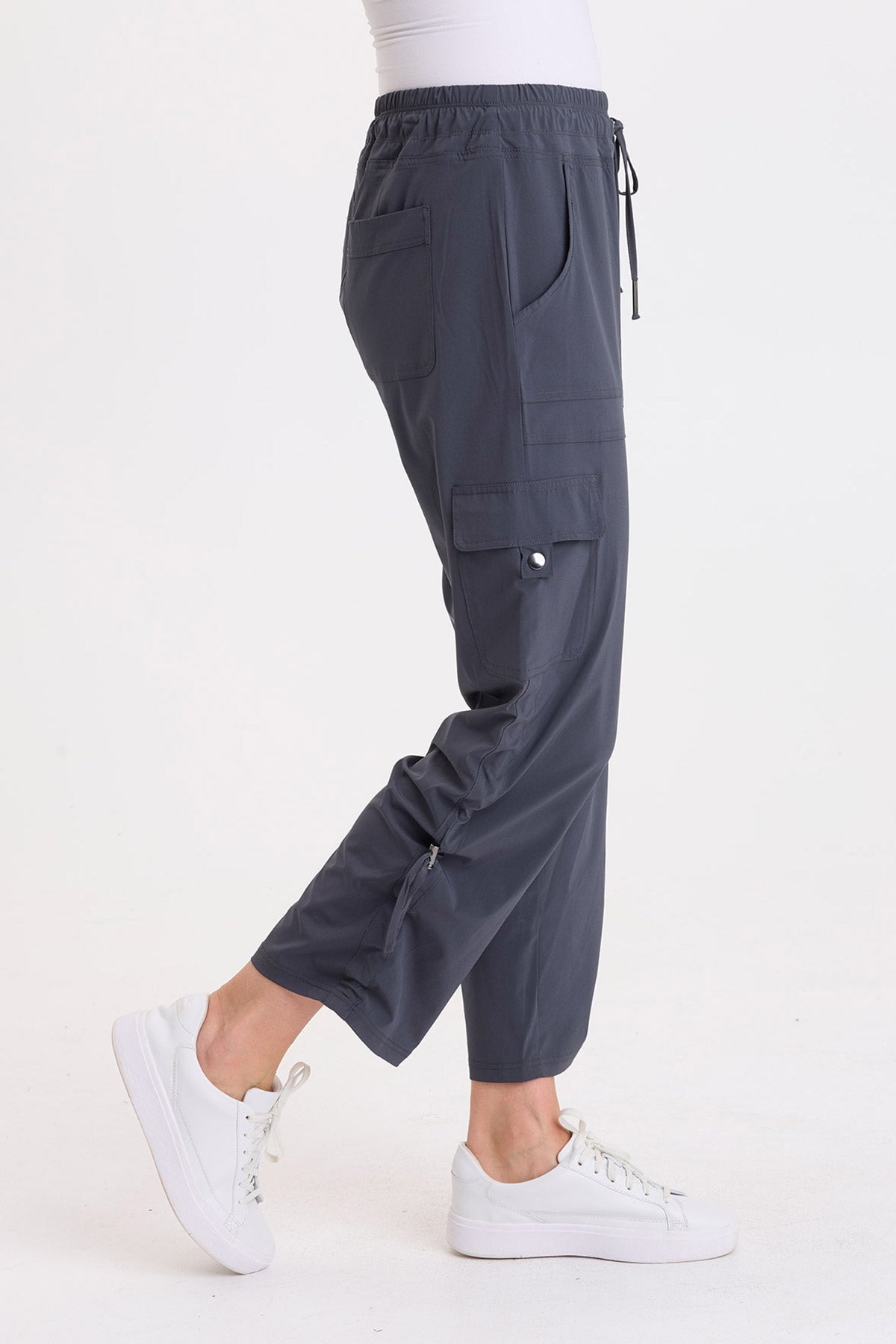 Wearables Bader 4-Way Stretch Cargo Pull-On Pant Charcoal - XCVI