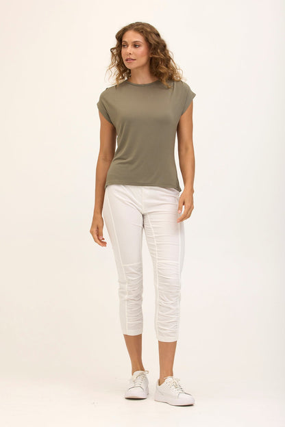 Wearables Core Arwen Soft Jersey Mock Neck Cap Sleeve Top Hillside - XCVI