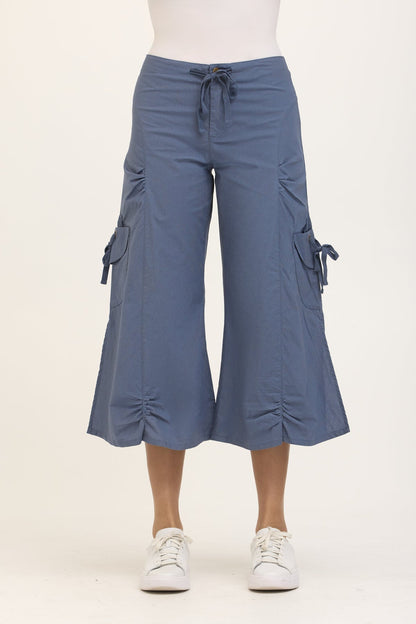 Wearables Core Cargo Gaucho Crop Stretch Poplin Pant Tidal - XCVI