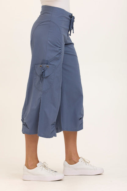 Wearables Core Cargo Gaucho Crop Stretch Poplin Pant Tidal - XCVI