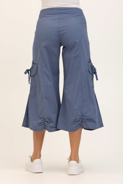 Wearables Core Cargo Gaucho Crop Stretch Poplin Pant Tidal - XCVI