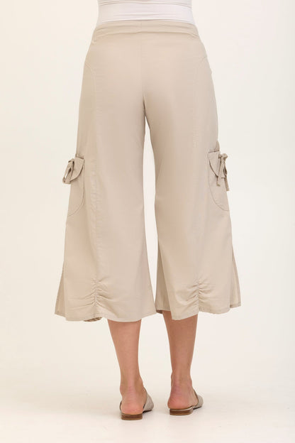 Wearables Core Cargo Gaucho Crop Stretch Poplin Pant Silverstone - XCVI