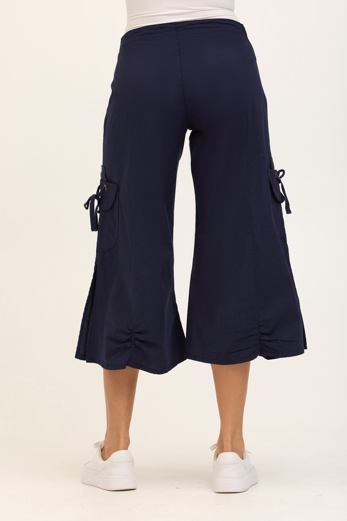 Wearables Core Cargo Gaucho Crop Stretch Poplin Pant Navy - XCVI