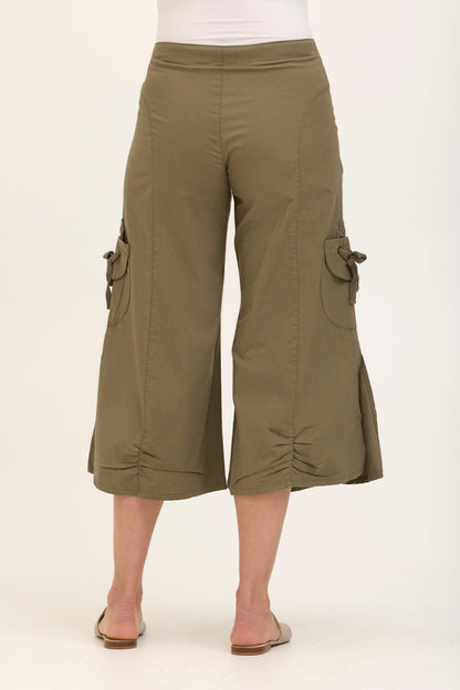 Wearables Core Cargo Gaucho Crop Stretch Poplin Pant Hillside - XCVI