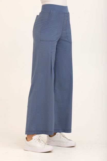 Wearables Core Dacia Stretch Poplin Wide Leg Pull-On Pant Tidal - XCVI