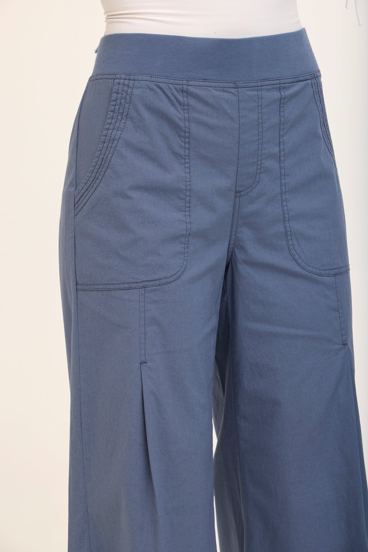 Wearables Core Dacia Stretch Poplin Wide Leg Pull-On Pant Tidal - XCVI