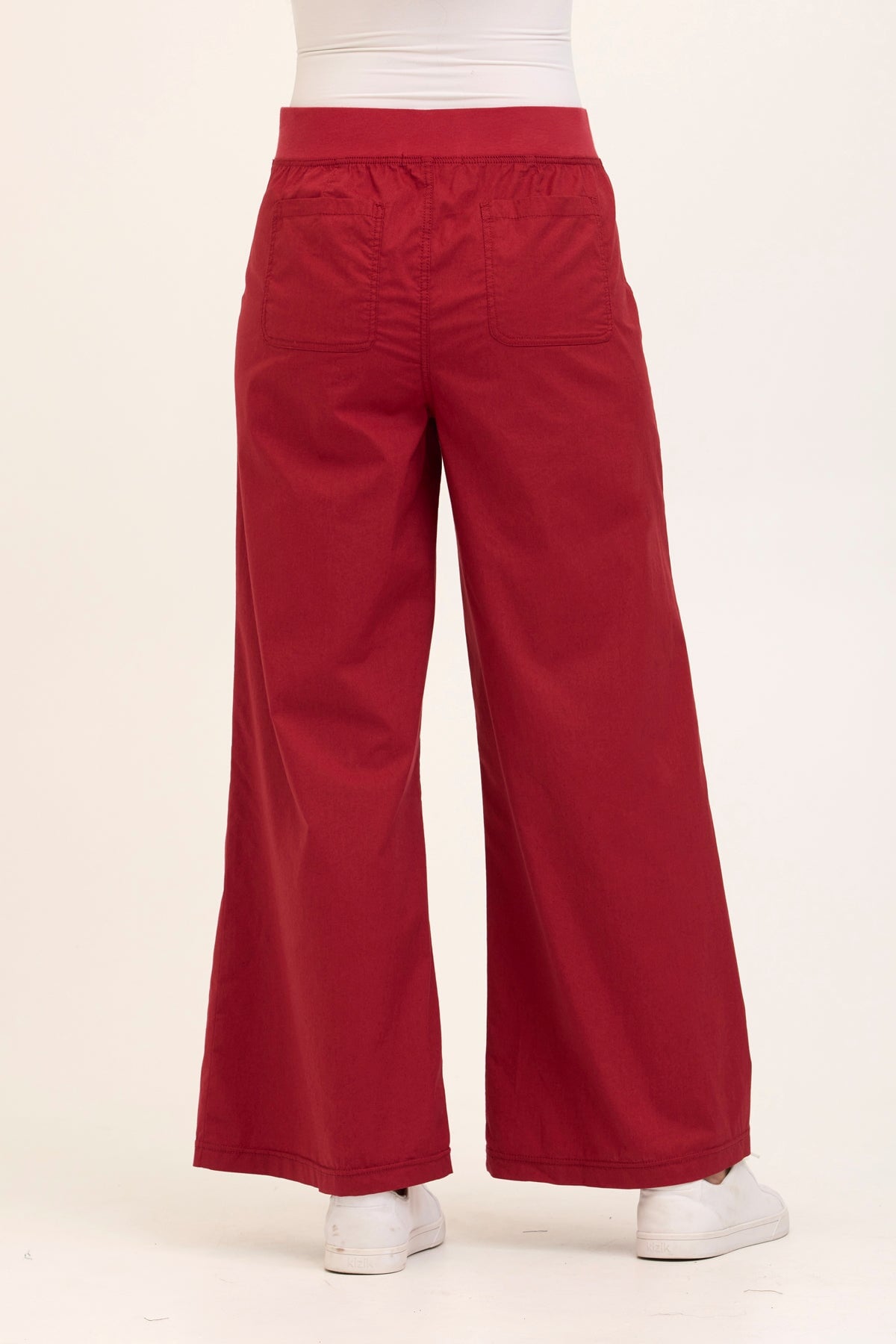 Wearables Core Dacia Stretch Poplin Wide Leg Pull-On Pant Crimson - XCVI