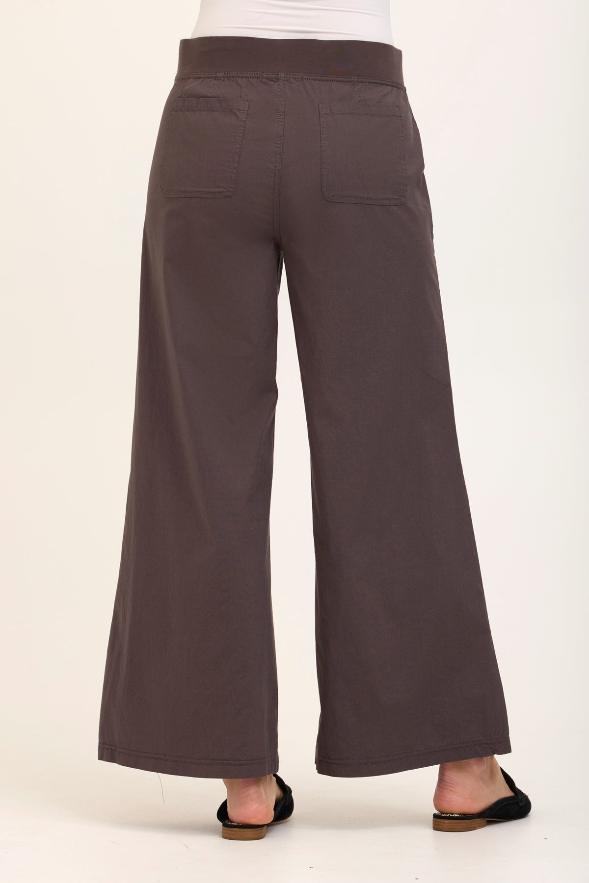 Wearables Core Dacia Stretch Poplin Wide Leg Pull-On Pant Charcoal - XCVI