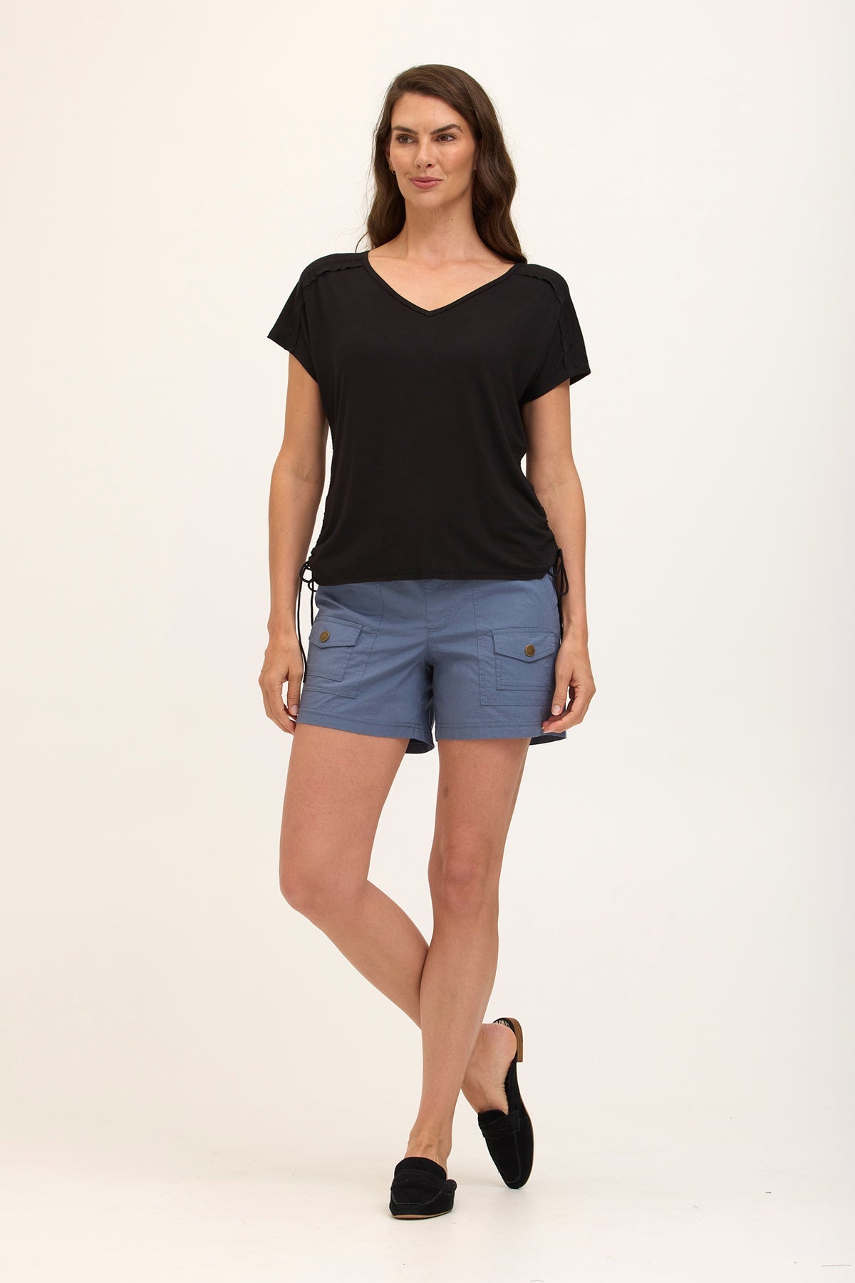 Wearables Core Stretch Poplin Cargo Pull-On Short Tidal - XCVI