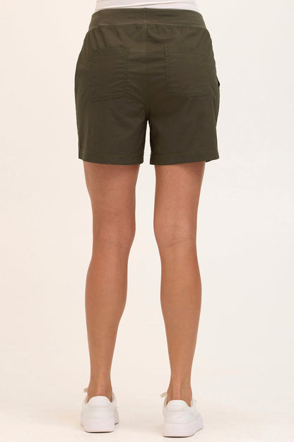 Wearables Core Stretch Poplin Cargo Pull-On Short Olive - XCVI