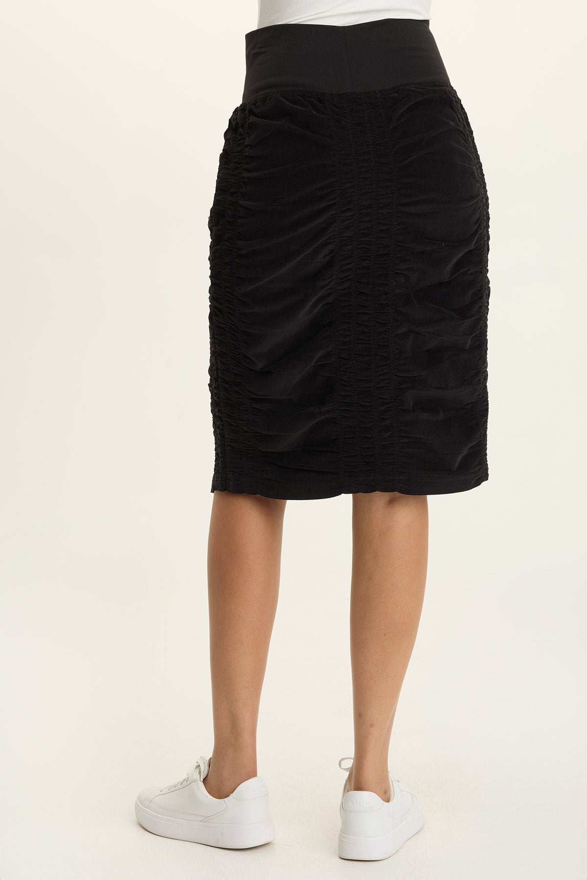 Wearables Trace Ruched Pull-On Midi Skirt  - XCVI